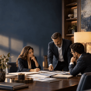 Equipo directivo analizando indicadores para medir la productividad empresarial